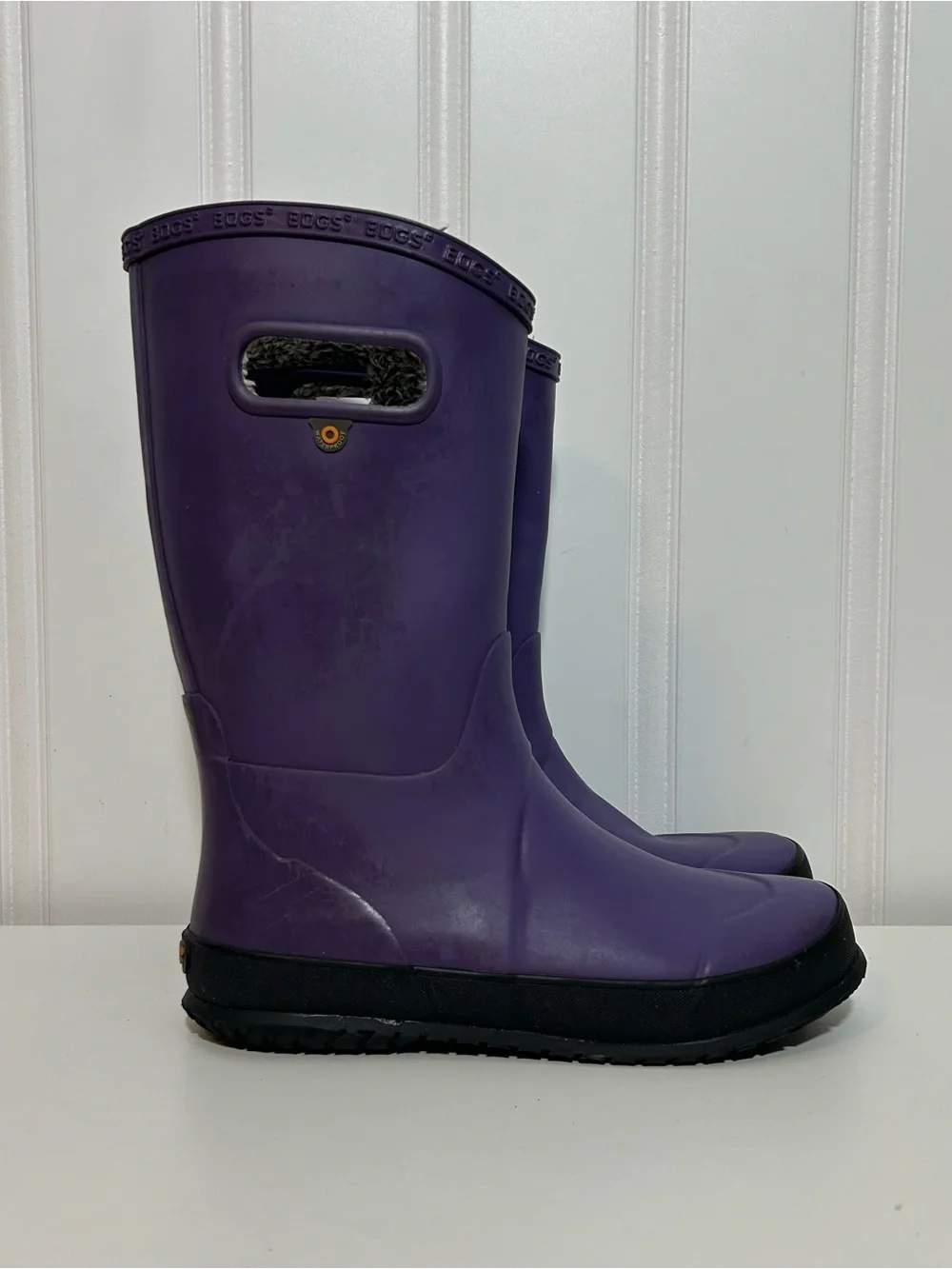 Bogs Kids Purple Waterproof Rain Boots lined
